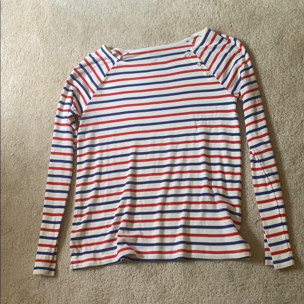 Red white & blue striped GAP long sleeve t shirt